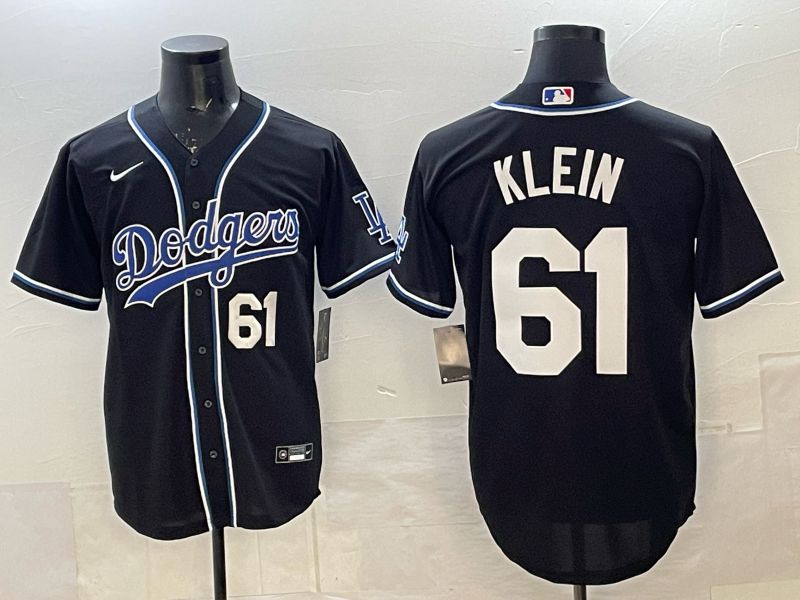 Men 2025 Nike Los Angeles Dodgers #61 Klein Black Game MLB Jersey 02->los angeles dodgers->MLB Jersey